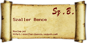 Szaller Bence névjegykártya